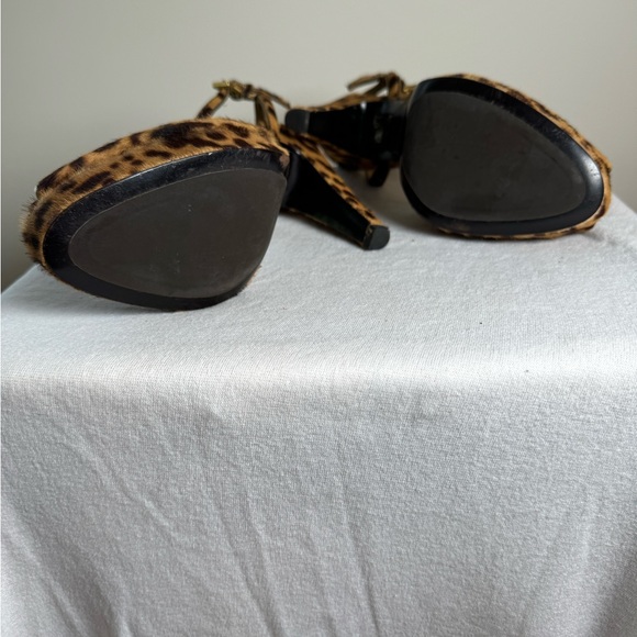 Prada Leopard Print Pony Hair Ankle Straps Platforms - Size 39/9 Never Worn - Picture 7 of 14